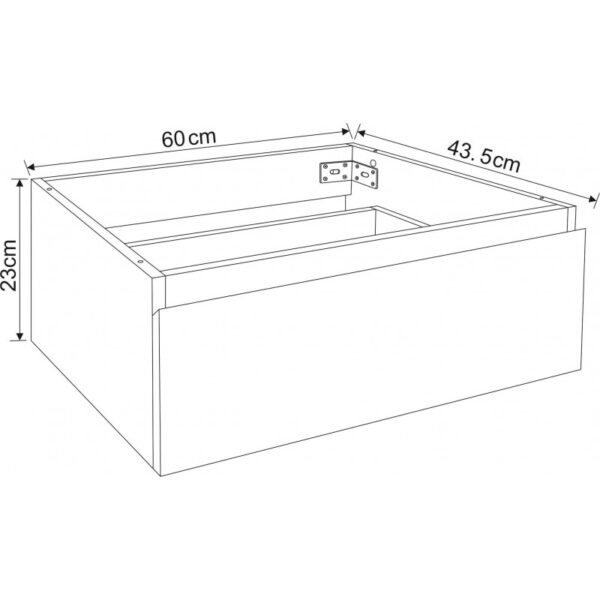 Долен шкаф за баня 60cm ICP 6023-2 без мивка Inter Ceramic