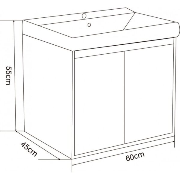 Долен шкаф за баня 60cm ICP 6055 Inter Ceramic