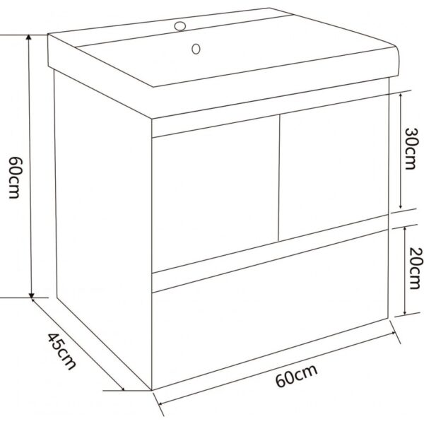 Долен шкаф за баня 60cm ICP 6060 Inter Ceramic