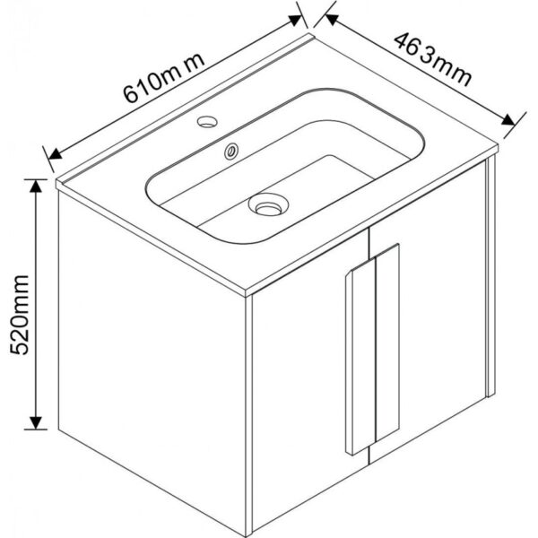 Долен шкаф за баня 61cm BG 6451-3 Inter Ceramic