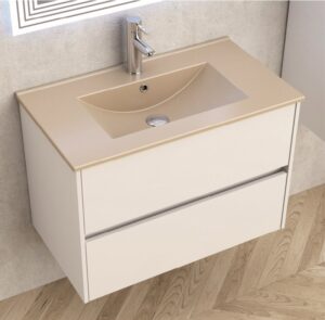 Долен шкаф за баня 80cm ICP 7955 с мивка бежов мат Inter Ceramic