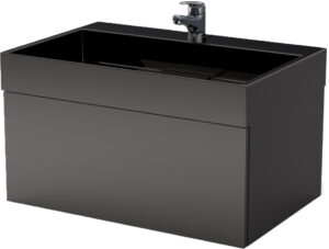 Долен шкаф за баня Cervia с умивалник 70cm черен