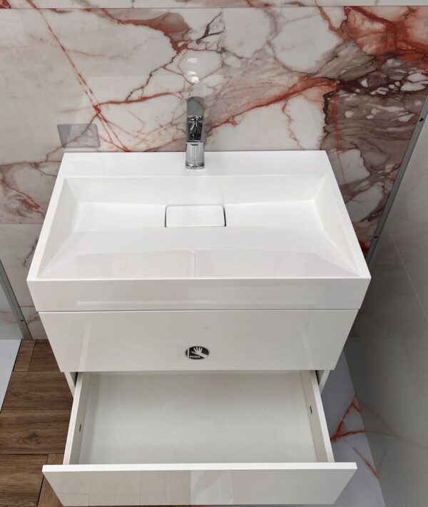 Долен шкаф за баня Florence Push с умивалник 70cm бял