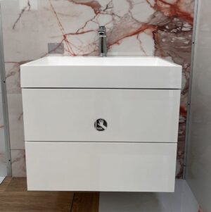 Долен шкаф за баня Matera Push с умивалник 60cm бял