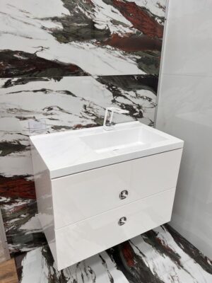 Долен шкаф за баня Porto R с умивалник 80cm бял