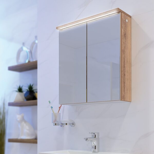 Горен шкаф за баня Ели 55cm дървесен цвят Triano
