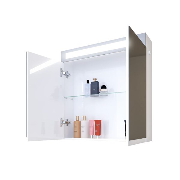 Горен шкаф за баня Велоче 60cm с LED осветление Triano