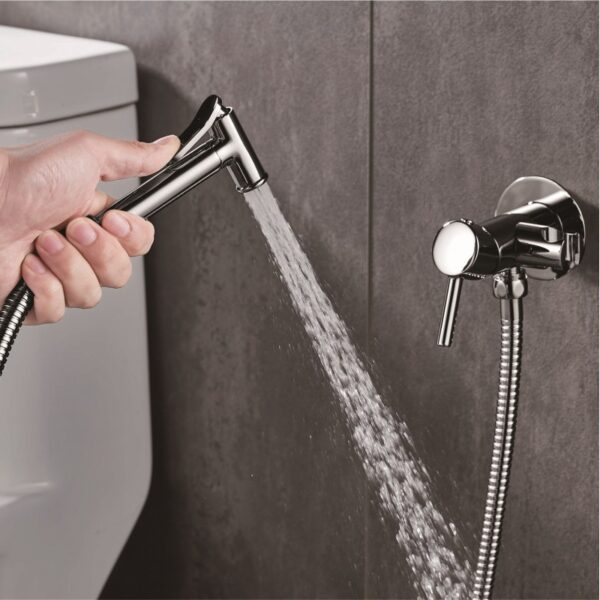 Смесител за вграждане с хигиенен душ, сив Inter Ceramic