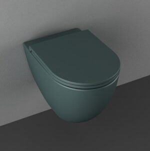 Стенна тоалетна чиния Sentimenti Neo Rimless петролено зелен мат Isvea