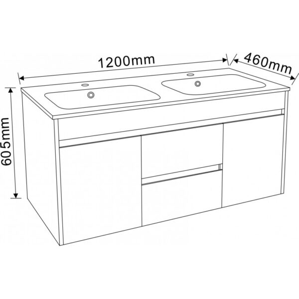 Долен шкаф за баня 120cm ICP 12060 Inter Ceramic