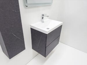 Долен шкаф за баня Forli Concrete W с бял умивалник 60cm