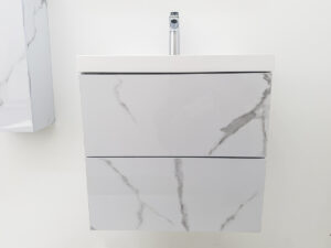 Долен шкаф за баня Forli Marble W с бял умивалник 60cm