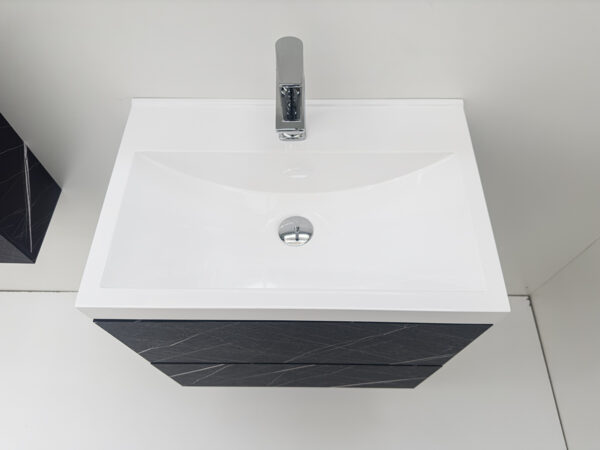 Долен шкаф за баня Forli Noir W с бял умивалник 60cm