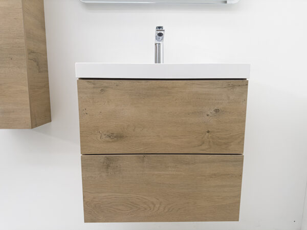 Долен шкаф за баня Forli Oak W с бял умивалник 60cm