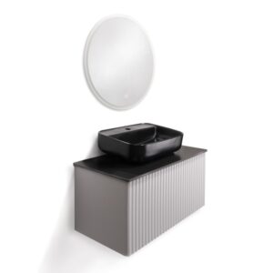 Комплект долен шкаф за баня Донатела 80cm и LED огледало 70cm Makena