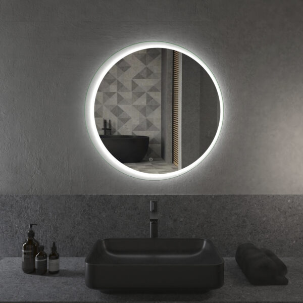 Кръгло огледало Luna с LED амбиентно осветление 70cm Progetto