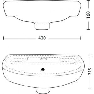Мивка за баня ICC 4030 42cm Inter Ceramic