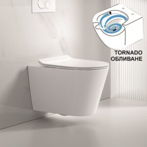 Стенна тоалетна чиния ICC 5237 Tornado, бяла Inter Ceramic