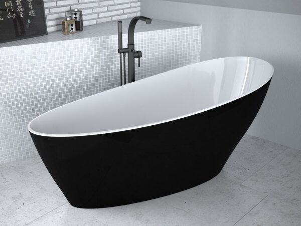 Свободно стояща вана 165x70cm Keya B&W M черно и бяло Besco