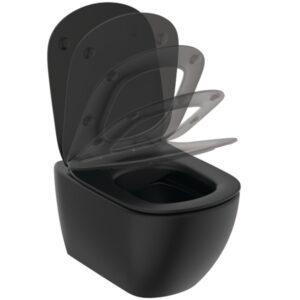 Тоалетна за вграждане Tesi Rimless+ черен мат Ideal Standard