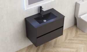 Долен шкаф за баня 80cm Блейк черен мат 7955MB+8066B Inter Ceramic