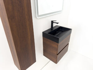 Долен шкаф за баня Tito Cherry B с черен умивалник 50cm