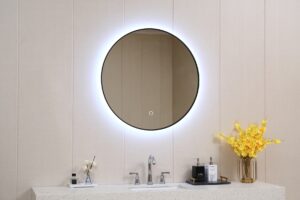 Кръгло огледало с LED осветление 1855 60cm Black matt Inter Ceramic
