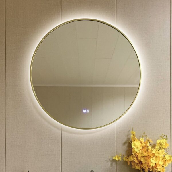 Кръгло огледало с LED осветление и нагревател 1855 80cm Light Gold Inter Ceramic