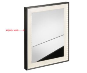 Огледало с черна рамка и LED осветление 60x80cm реверсивно Kapitan