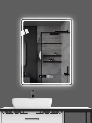 Огледало за баня с LED осветление, нагревател и дисплей 70x90cm