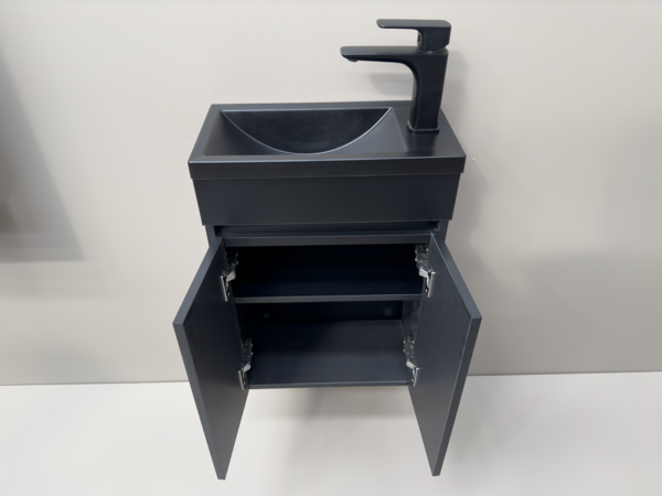Долен шкаф за баня Mini с мивка 43cm черен мат