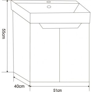 Долен шкаф за баня 51cm ICP 5155 бял Inter Ceramic