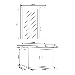 Комплект за баня долен и горен шкаф HS-833-60 60cm Forma Vita