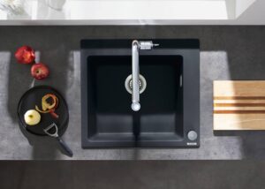 Кухненска мивка SilicaTec 51x56 графитено черно Hansgrohe