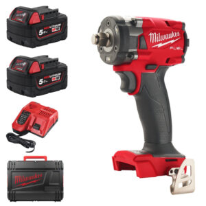 Акумулаторен безчетков гайковерт MILWAUKEE M18FIW2F12-502 4933478444 с 2 батерии 5 аh, зарядно и куфар