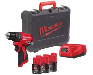 Акумулаторен винтоверт Milwaukee M12BLDDRC-203C, 4933499685 12V, 40 Nm 3бр. батерия, зарядно и куфар