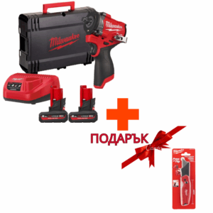 Акумулаторен безчетков гайковерт MILWAUKEE M12 FCIWF12G3-502x 4933493455, 12V 745 Nm, с 2 батерии 5 аh, зарядно и куфар+Подарък